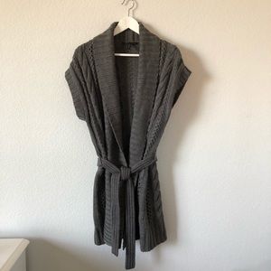 EUC - BCBG long sleeveless belted cardigan